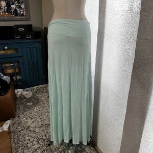 Enough About Me Maxi Skirt Mint Green Stretch Boho Size Large